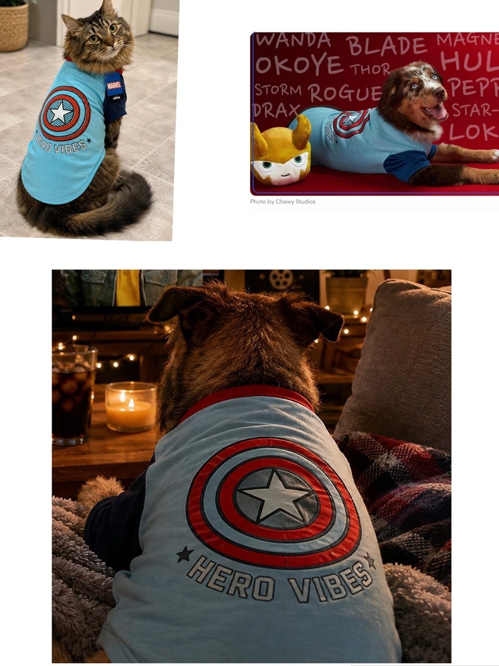 Marvel Captain America Hero Vibes Pet T-Shirt XL NWT Chewy